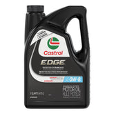 Castrol EDGE front bottle showing brand and 0W-8 label benefits fuel economy