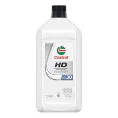 Castrol HD‑30 being poured closeup showing controlled pour and accuracy