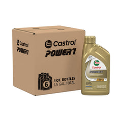 Castrol Power1 front packaging showing product and benefit of fast acceleration