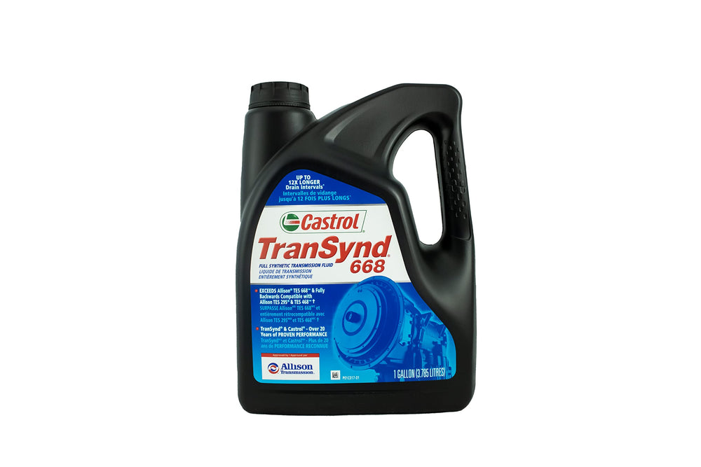 Castrol TranSynd 668 front packaging showing product label and benefits