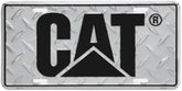 Generic CAT front view showing silver and black plate for bold vehicle personalization