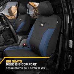 CAT side seam detail showing airbag-compatible stitching for safe deployment