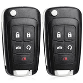 CAUORMOTE front view of two flip key fobs showing buttons and chrome accent for easy replacement