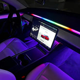 CCBASEBALL dashboard front view showing ambient lighting enhancing cabin mood