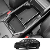 CDEFG front view of center console tray showing clean fit and added organization