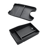 CDEFG front view of console organizer tray showing neat compartments and quick access benefit