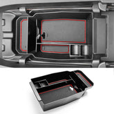 CDEFG front view of console tray showing clean fit and added storage benefit