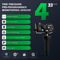 CDWTPS sensor mounted on alloy wheel demonstrating direct-fit installation