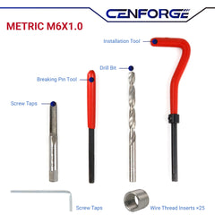 CENFORGE stainless helicoil inserts close-up highlighting durable thread strength