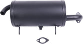 Chamixx muffler front view showing fitment and easy replacement benefit