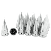 CHDT66 front view of chrome spike lug nut covers showing polished finish and protection