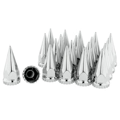 CHDT66 front view of chrome spike lug nut covers showing polished finish and protection