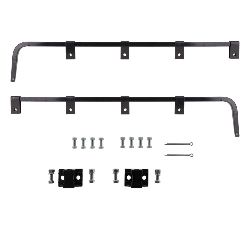 CHDT66 front view of mud flap hangers showing full bar and clips for durable mounting
