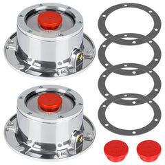 CheeMuii hub cap front view showing polished finish and gasket, ensures reliable fit