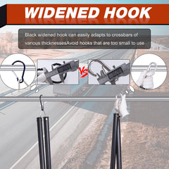 CheeMuii widened hook beside crossbar showing 2-inch fit for secure mounting