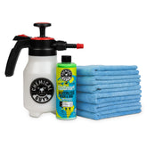 Chemical Guys front packaging showing kit contents and easy waterless cleaning benefit