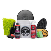 Chemical Guys front kit layout showing all 12 pieces for complete car washing
