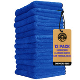 Chemical Guys front pack showing 12 blue towels and organized value