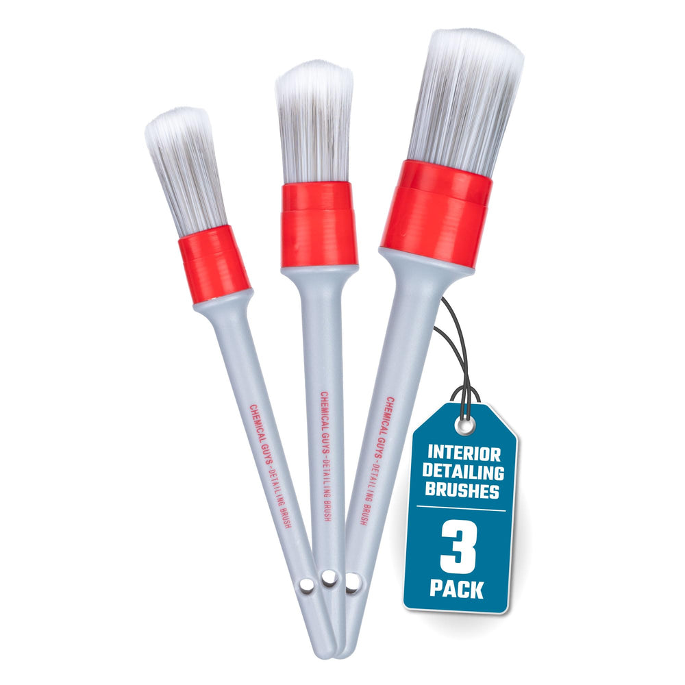 Chemical Guys front packaging showing three brushes and kit benefits