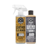 Chemical Guys front packaging of leather care kit showing complete contents and benefits
