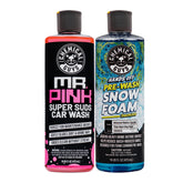 Chemical Guys Hands Off and Mr. Pink front packaging showing kit benefit of full wash system