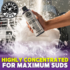 Chemical Guys close-up foam texture showing thick suds protecting paint