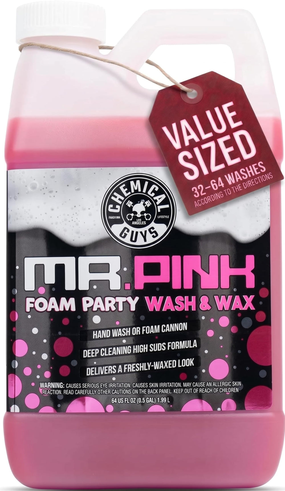 Chemical Guys Mr. Pink front bottle showing label and tangerine scent benefit
