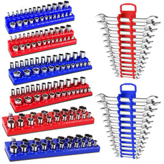 CHOUBAYPER front view of 8-piece organizer set showing trays and racks for quick identification
