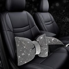 ChuLian closeup of rhinestone bow detail highlighting sparkle and secure attachment
