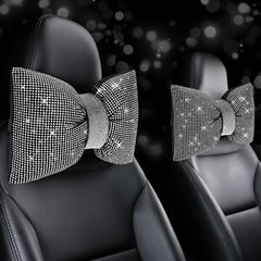 ChuLian front view white bowknot headrest showing plush comfort and stylish look