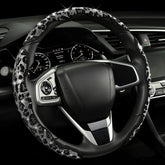 chunxeyella front view on steering wheel showing leopard print sparkle and upgraded style