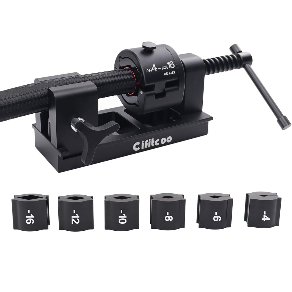 Cifitcoo front view of the tool and six dies shows ready-to-use kit benefit