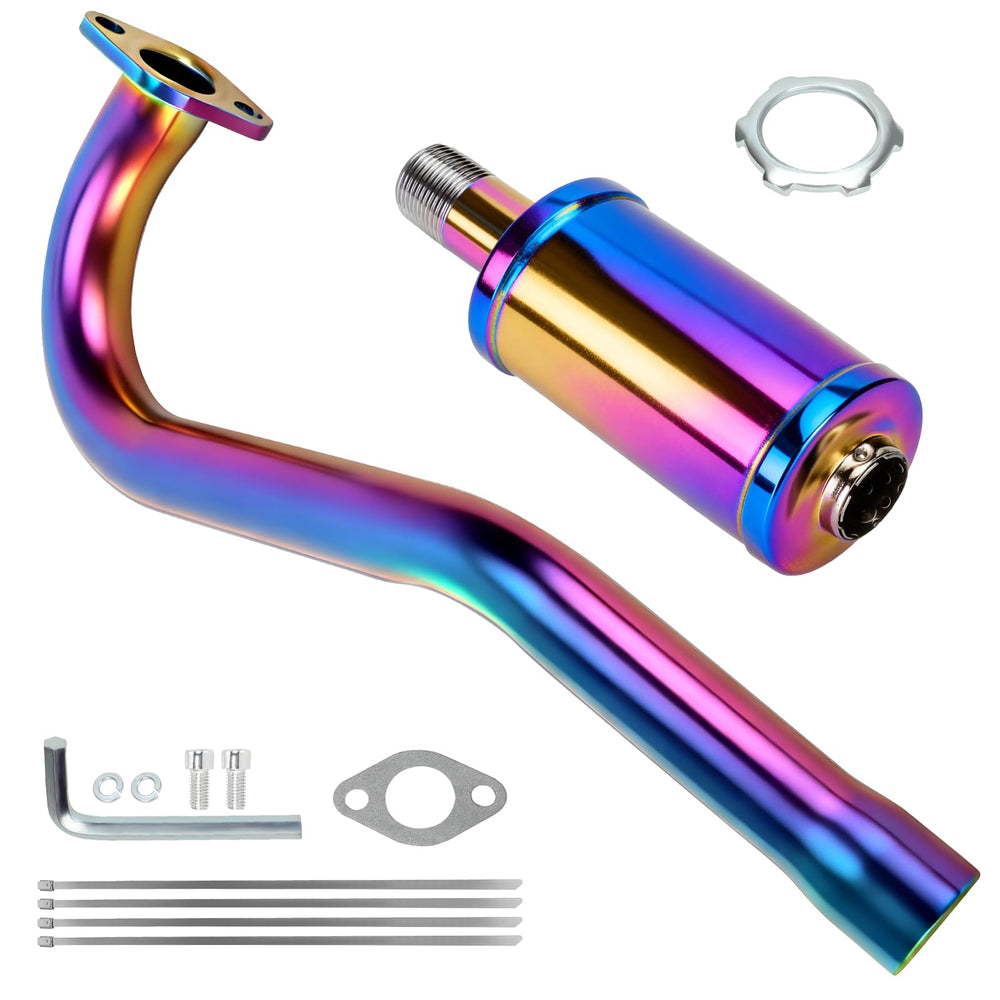 CILOYU front view of exhaust kit showing compact fit and clear mounting