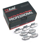 CKAuto front box of 50 P 0.75 oz lead clip-on weights showing count and label, easy stocking benefit