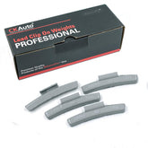 CKAuto MC 2 oz box front view showing 25 coated clip-on weights for quick stocking