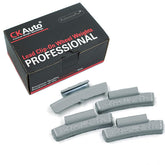 CKAuto box of 25 MC clip-on weights showing product packaging and quantity benefit