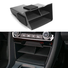 CKE front view of center console organizer showing neat fit and easy access