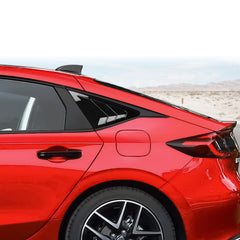 CKE louver installed on Civic hatchback side profile improving appearance