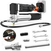 Clatoon grease gun front view showing controls and durable housing for easy handling