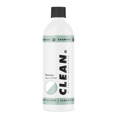 CLEAN. bottle front view showing label and 16oz size, clear branding and benefit