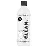 CLEAN. front label on 16oz bottle, clear branding and product details for quick identification