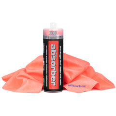 CleanTools Absorber XXL front packaging showing red drying chamois and tube, ready to use