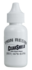 Clearshield bottle front label showing 30 ml resin for durable windshield repairs
