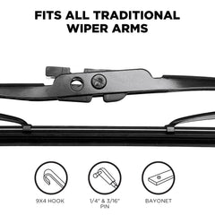Clix Wipers frame detail highlighting durable steel frame and even pressure