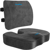 CloudBliss front view of seat cushion and lumbar pillow showing complete set for comfort