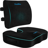 CloudBliss front view of seat cushion and lumbar set showing full kit and benefits