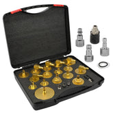 CMTOOL bleeder kit case open showing organized adapters and quick connector for fast setup