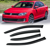 CMVT Auto front passenger visor on Jetta showing wind protection benefit