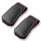 CMWWYFC front pack view showing two carbon fibre black visor clips for tidy storage