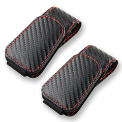 CMWWYFC front pack view showing two carbon fibre black visor clips for tidy storage